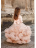 Mauve Velvet Tulle Cloud Flower Girl Dress